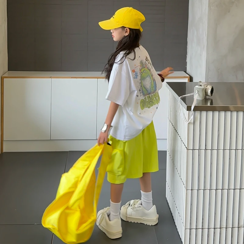 简约潮牌店铺儿童服装2025年款衣服女童装夏装套装6-12岁高级感15