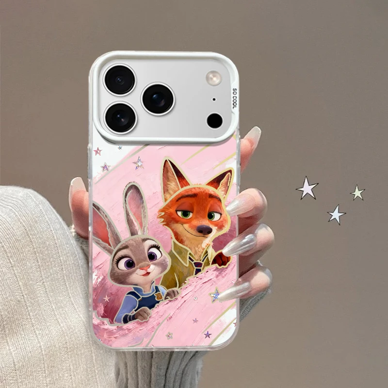 疯狂动物城适用于苹果17promax手机壳新款防摔iPhone16全包14彩银