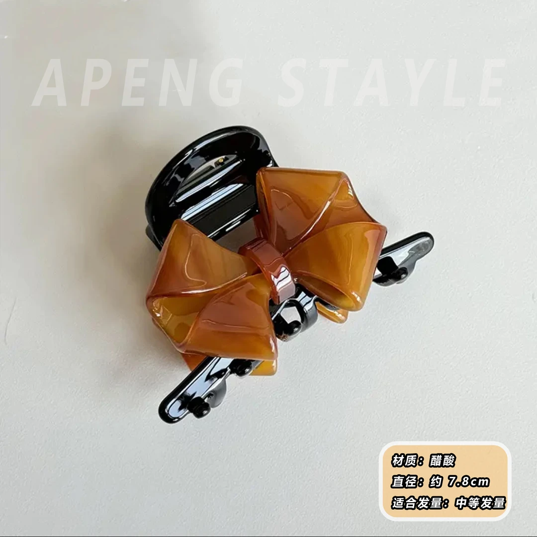 2654韩系高级感醋酸蝴蝶结大抓夹盘头发发夹优雅百搭高马尾丸子头