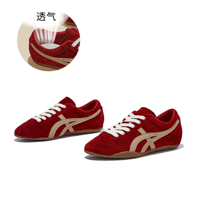 12311头层牛皮复古阿甘鞋女2025秋季新款运动休闲舒适德训鞋