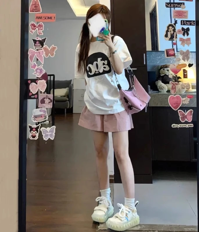 胖mm300斤显瘦女夏减龄短袖T恤衫学生韩版宽松时尚休闲上衣ins潮