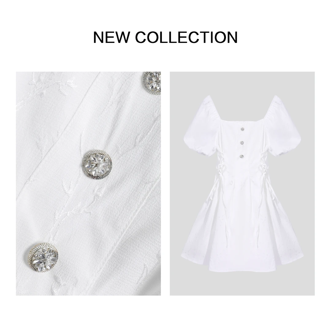 【香香严选】夏季百搭时尚泡泡袖连衣裙 L5F26103-1285