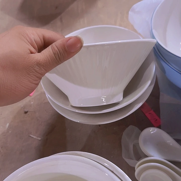 瓷7 英寸  斗笠碗 4 个