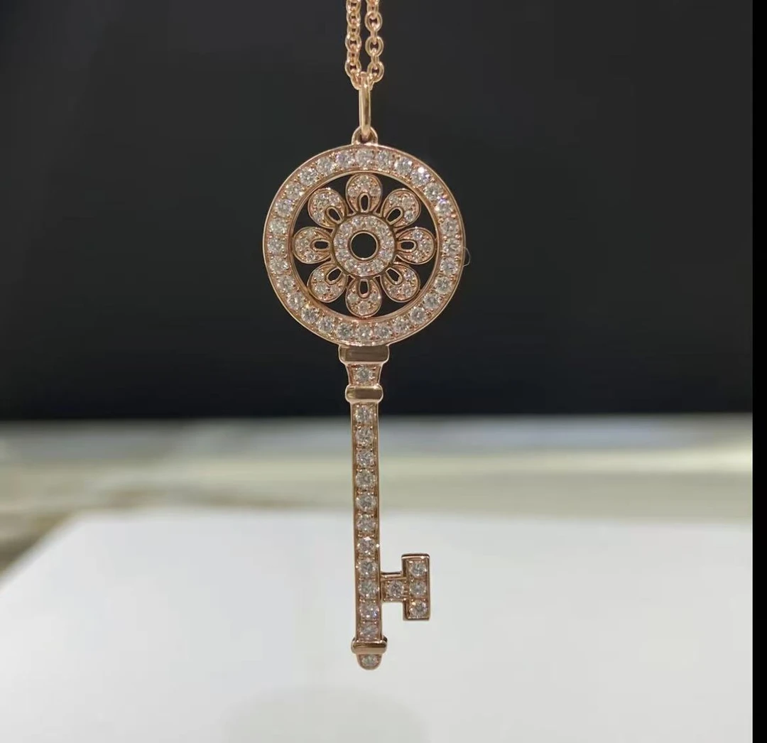 18K金太阳花钥匙吊坠重金版