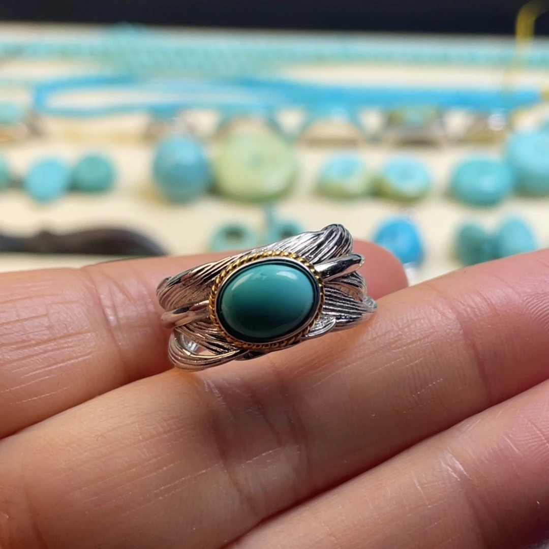 绿松石银S925镶嵌颈饰