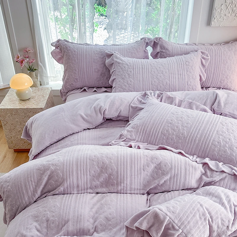 高克重立体雕花有机氧绒四件套-赫本