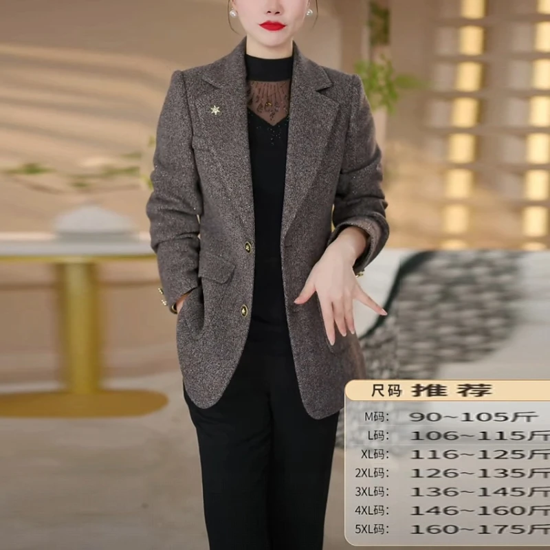 帛莱精纺加厚气质西装外套上衣2025秋冬季新款显瘦职业女装小西装