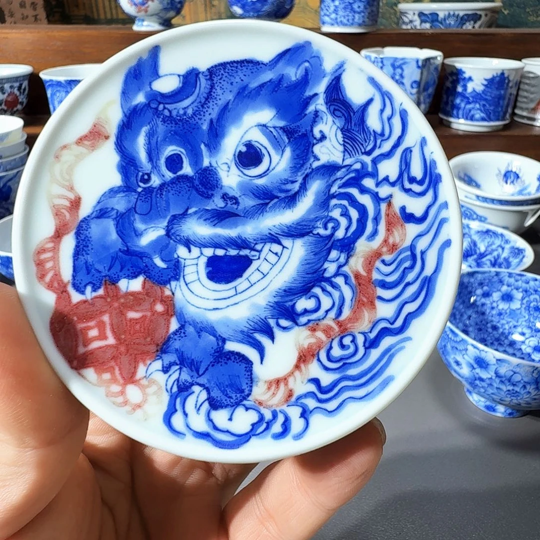 泥塑盖置手工手绘微微瑕