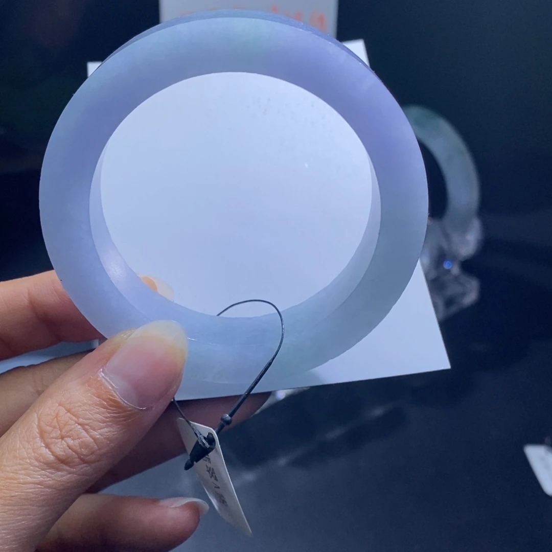 未镶嵌蓝紫色54到59正圈定制翡翠