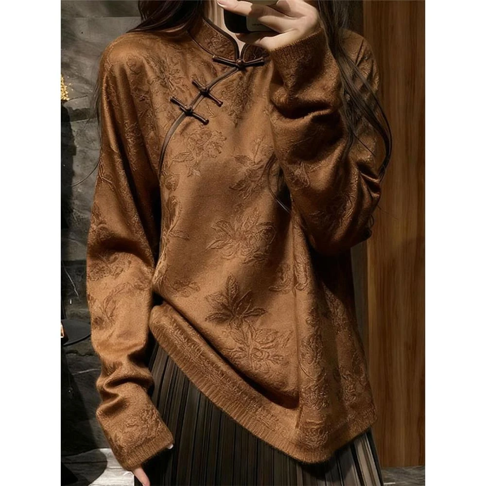 新中式国风上衣禅意高端精致唐装衬衫外套禅意小衫女2025秋季新款