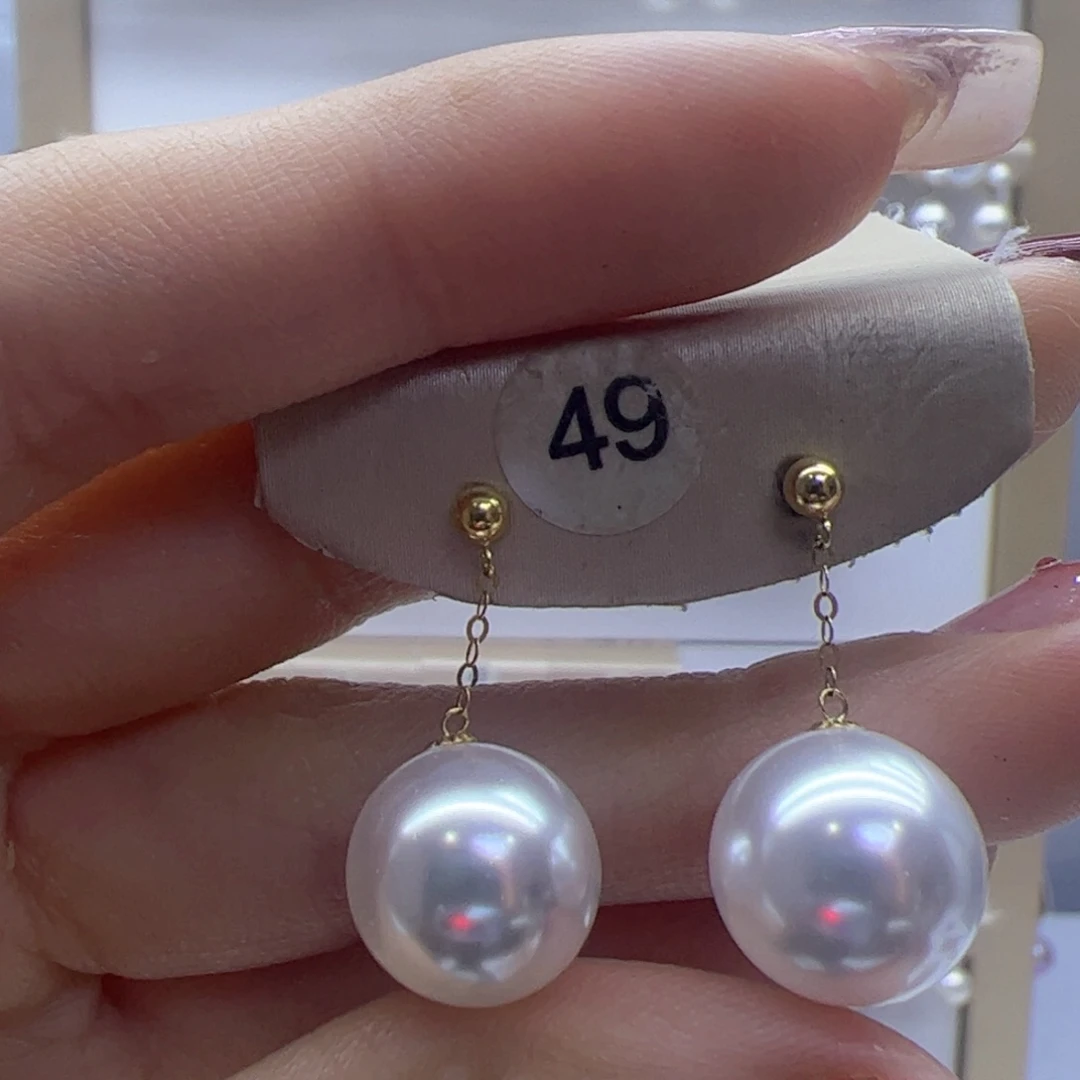 淡水珍珠耳饰18K金镶嵌