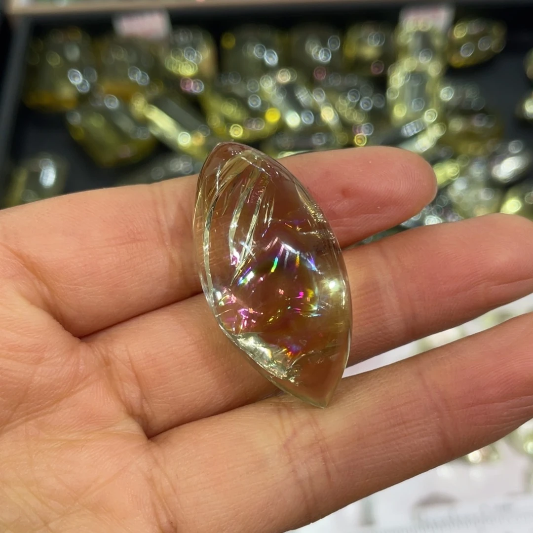 黄晶吊坠未镶嵌马眼阿赛
