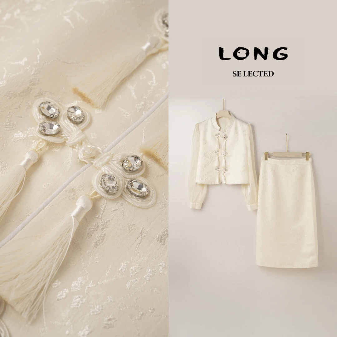 Q3285【特价-占单者限购】珠饰盘扣精致流苏传统中式套装6608