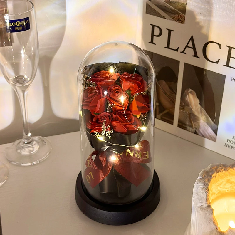 520送女友母亲节玫瑰花送闺蜜生日结婚礼物生日干花摆件七夕表白