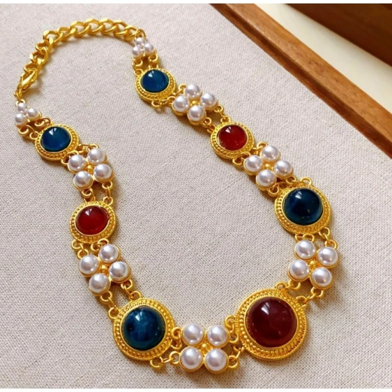 铜合金树脂耳饰 铜合金8351古典金色精致耳饰