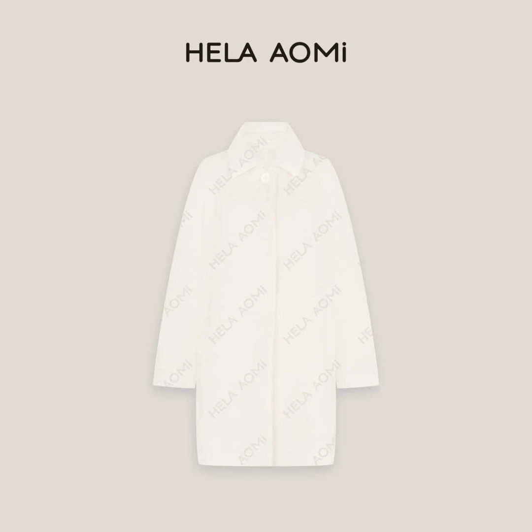HELA AOMI“原单线.白苏力”羊驼绒65%绵羊毛小翻领大衣CY5DN08110