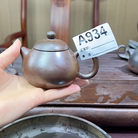 孤*戬谷龙窑坭兴陶柴烧茶壶934