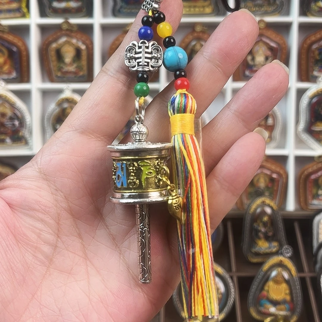 泥塑精致转经筒车挂