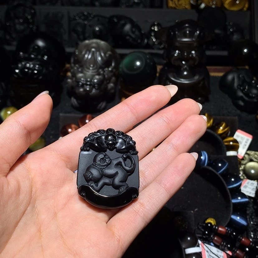 【闪购商品】未镶嵌黑曜岩珠宝奇石呱*呀