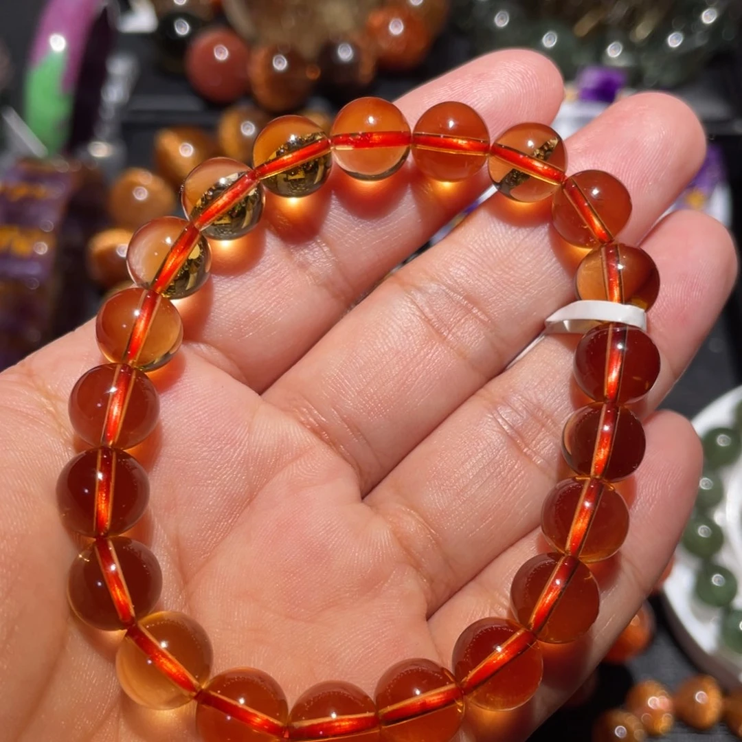 水晶手链未镶嵌黄水晶手串9mm