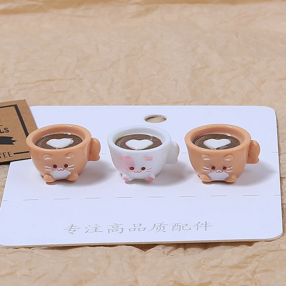 【猫咪咖啡杯】 新款DIY饰品树脂配件奶油胶自制手机壳材料