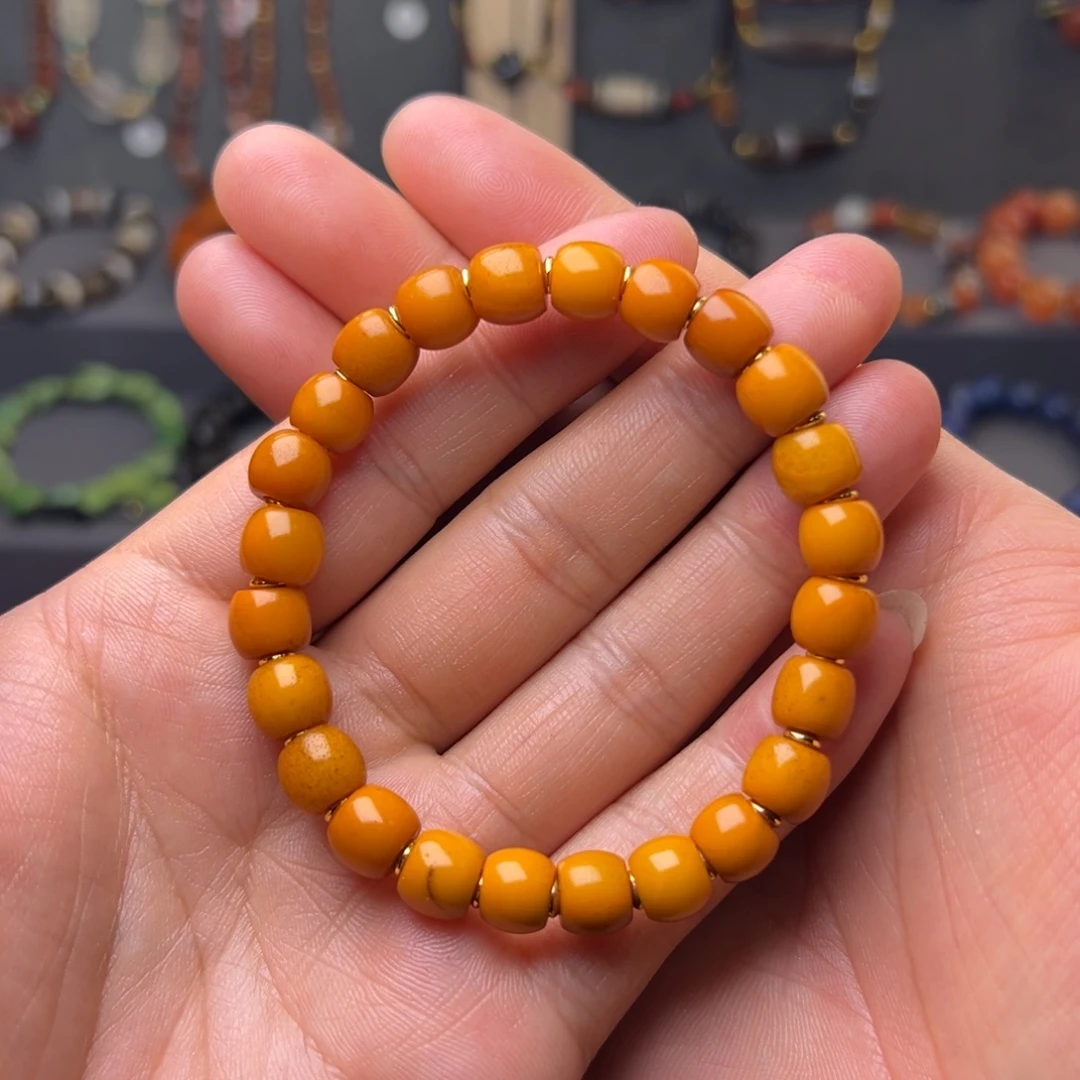 琥珀未镶嵌裸石蜜蜡手链