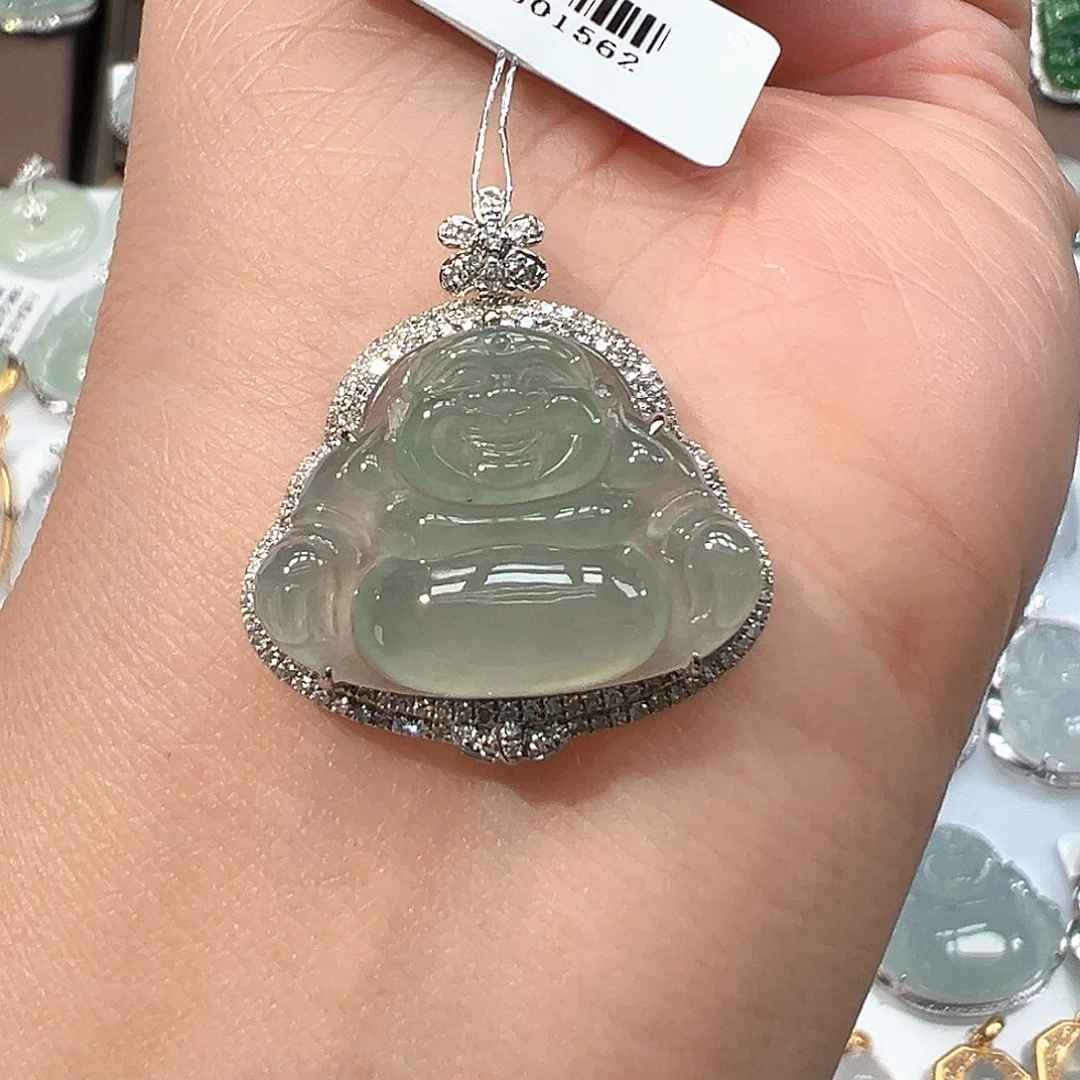 翡翠18K金镶嵌吊坠(不含链)1562