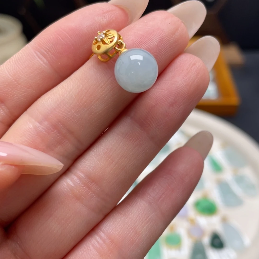 翡翠银S925镶嵌吊坠(不含链)