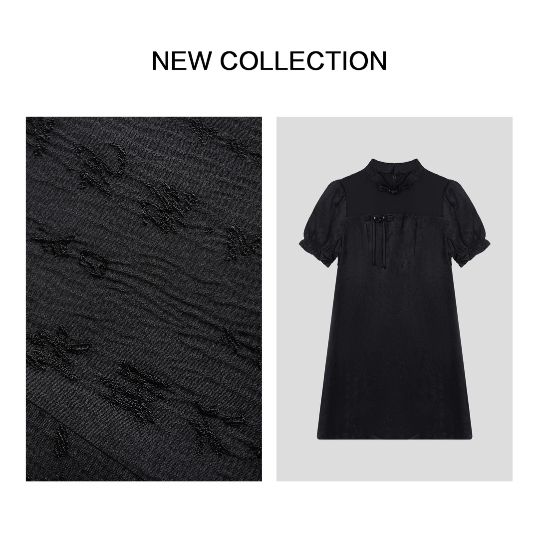 【芳芳专属】L3F28029优雅复古刺绣高领连衣裙