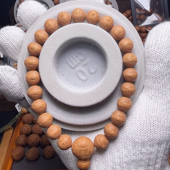 手串凤眼菩提11.5mm实心粉红玉化皮