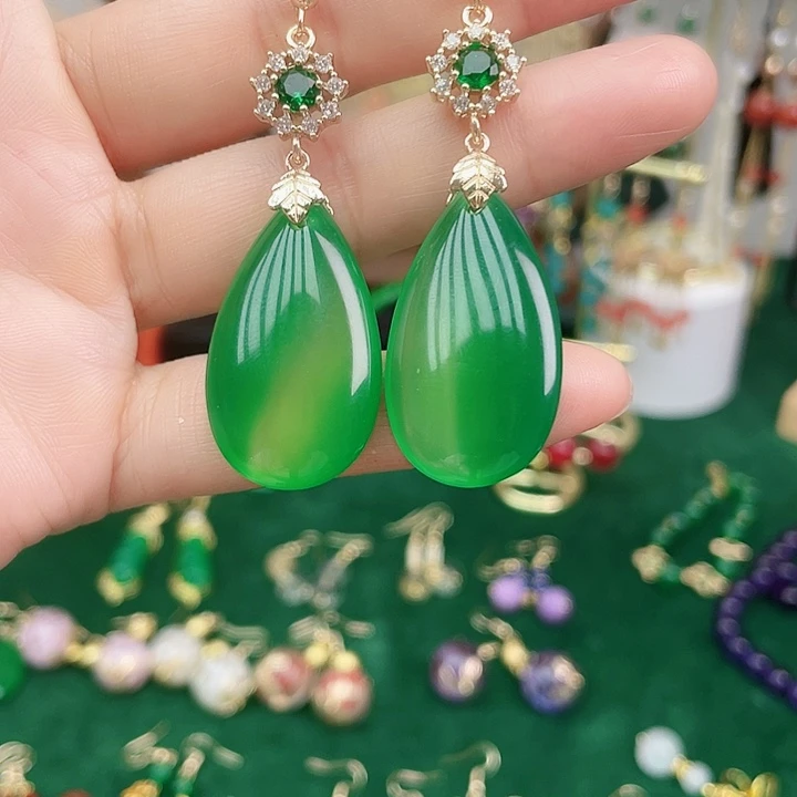 玛瑙/玉髓耳钉合金