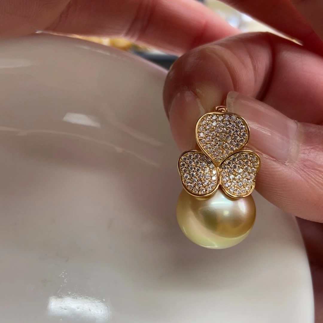 海水珍珠吊坠(不含链)银S925镶嵌