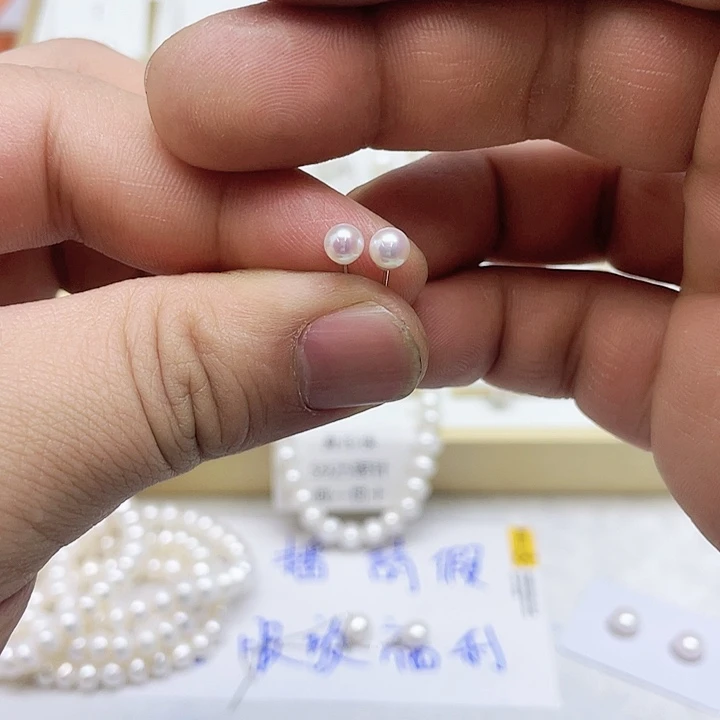 淡水珍珠耳饰银S925镶嵌柠****千