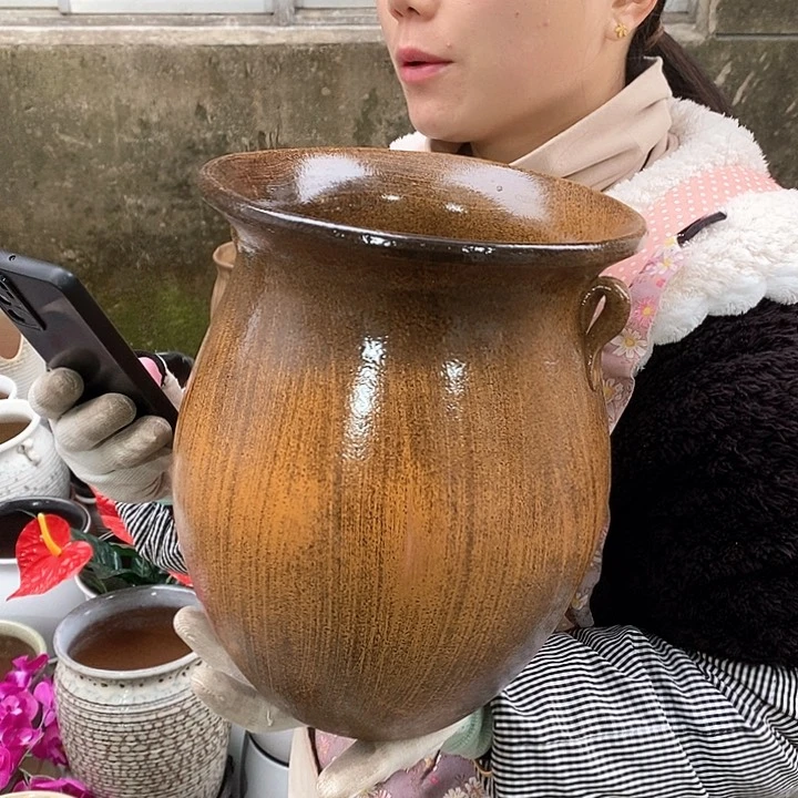 紫砂花盆正品口20高27