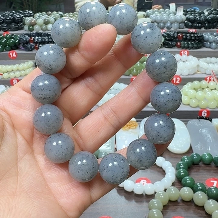 未镶嵌手链和田玉新疆青花卡16