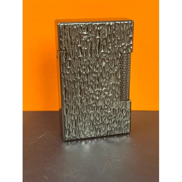 朗声黑陨石坑纹气机配礼盒打火机（气机）陨石坑黑758