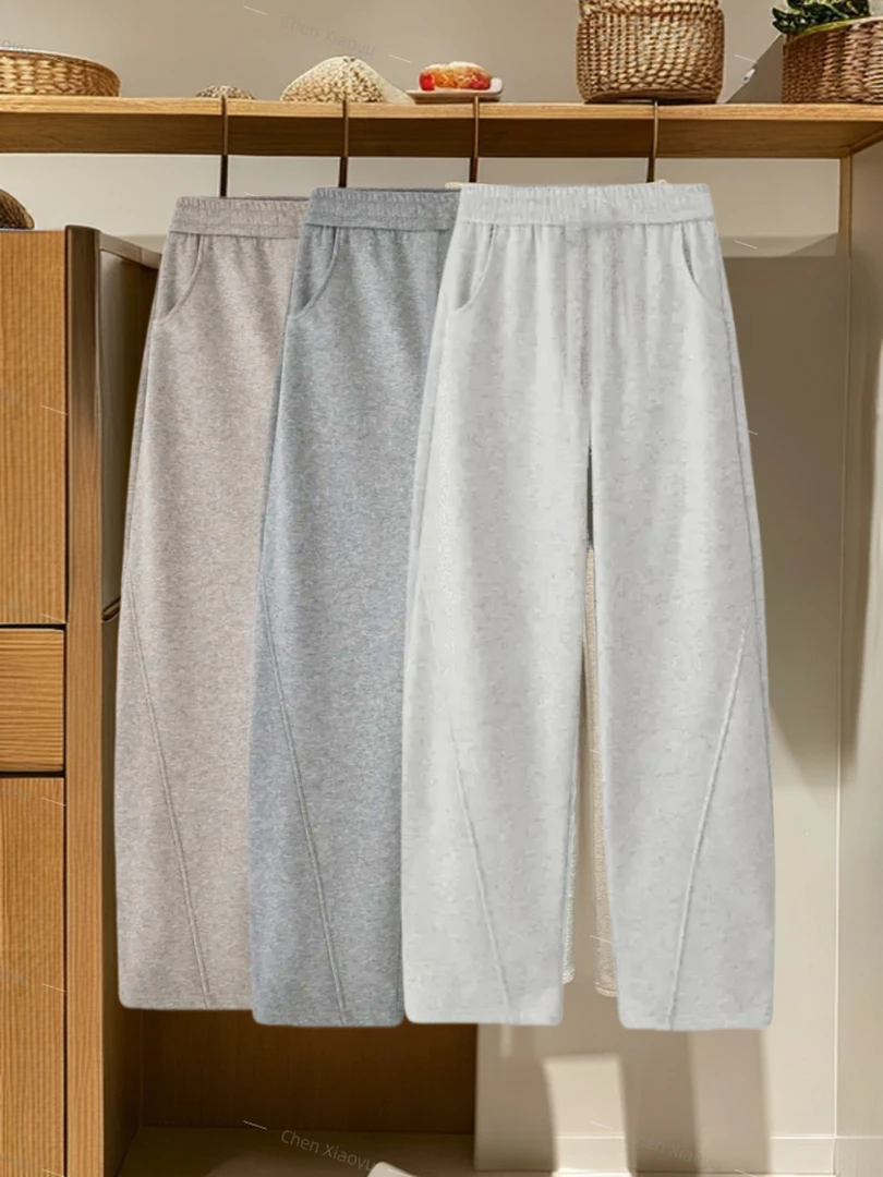 【冬款加绒加厚休闲弯刀香蕉裤】显瘦百搭宽松高腰时尚女