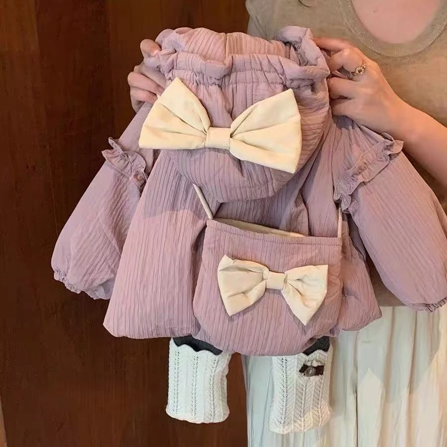 （非图款A301-350)加绒纯色女孩宝宝新年外套公主风长袖外套