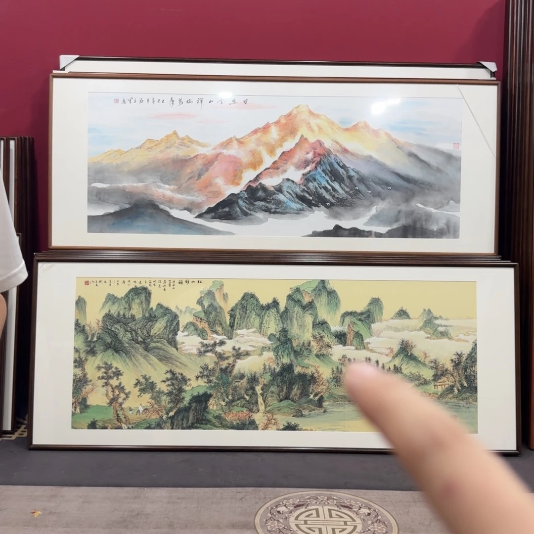 黄***馨国画带框绘画210/80尺寸