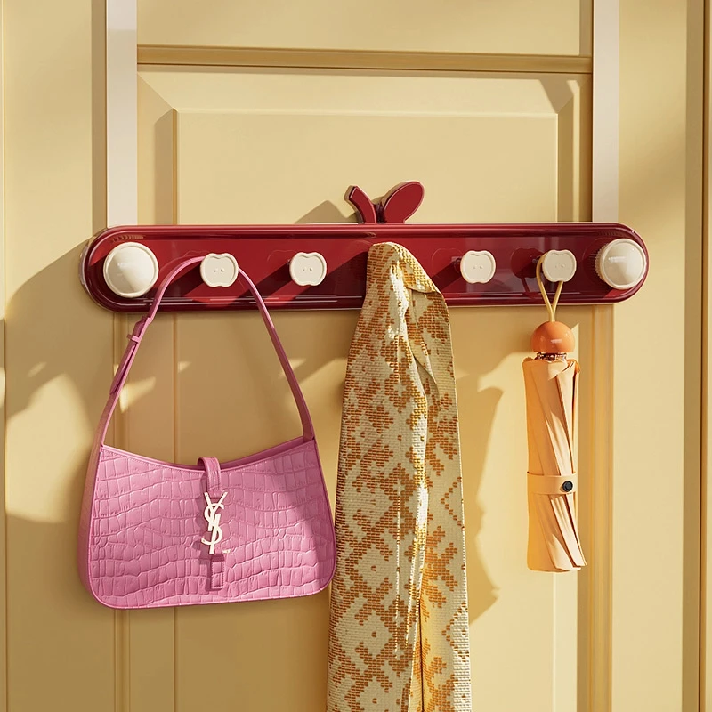 苹果联排挂钩门后挂衣架浴室联排加长门背式整理收纳粘钩