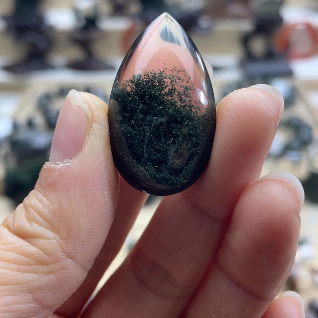 水晶颈饰未镶嵌绿幽灵聚宝盆水滴