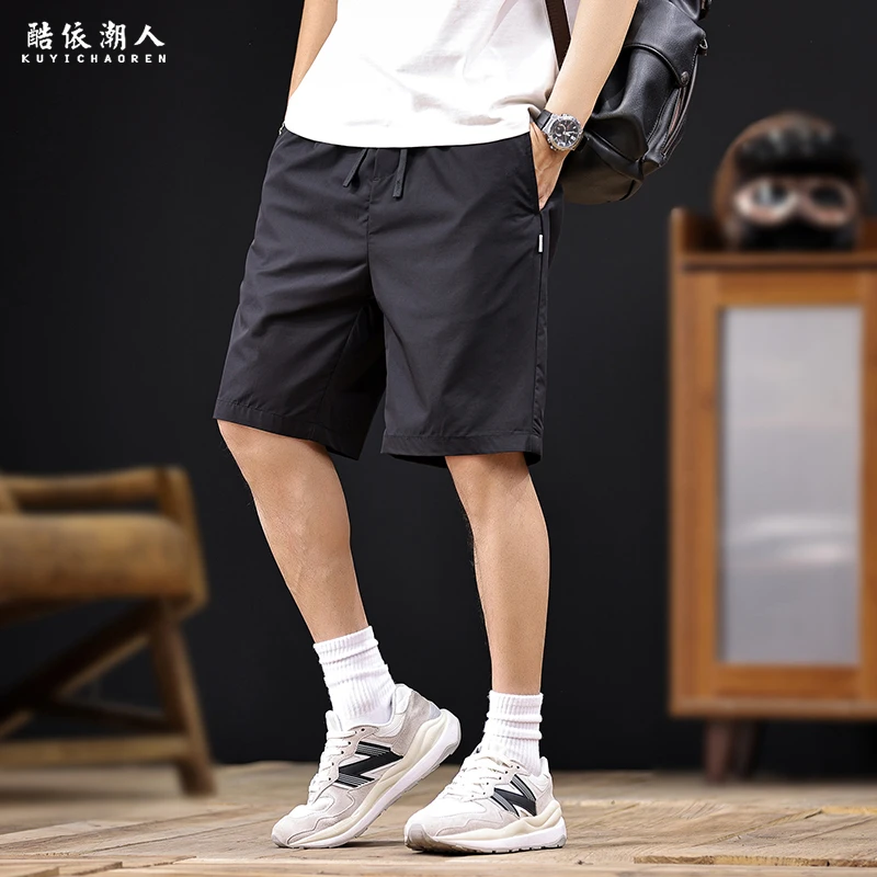 轻薄冰丝速干短裤男2025新款夏季外穿宽松大码男士休闲五分裤潮牌
