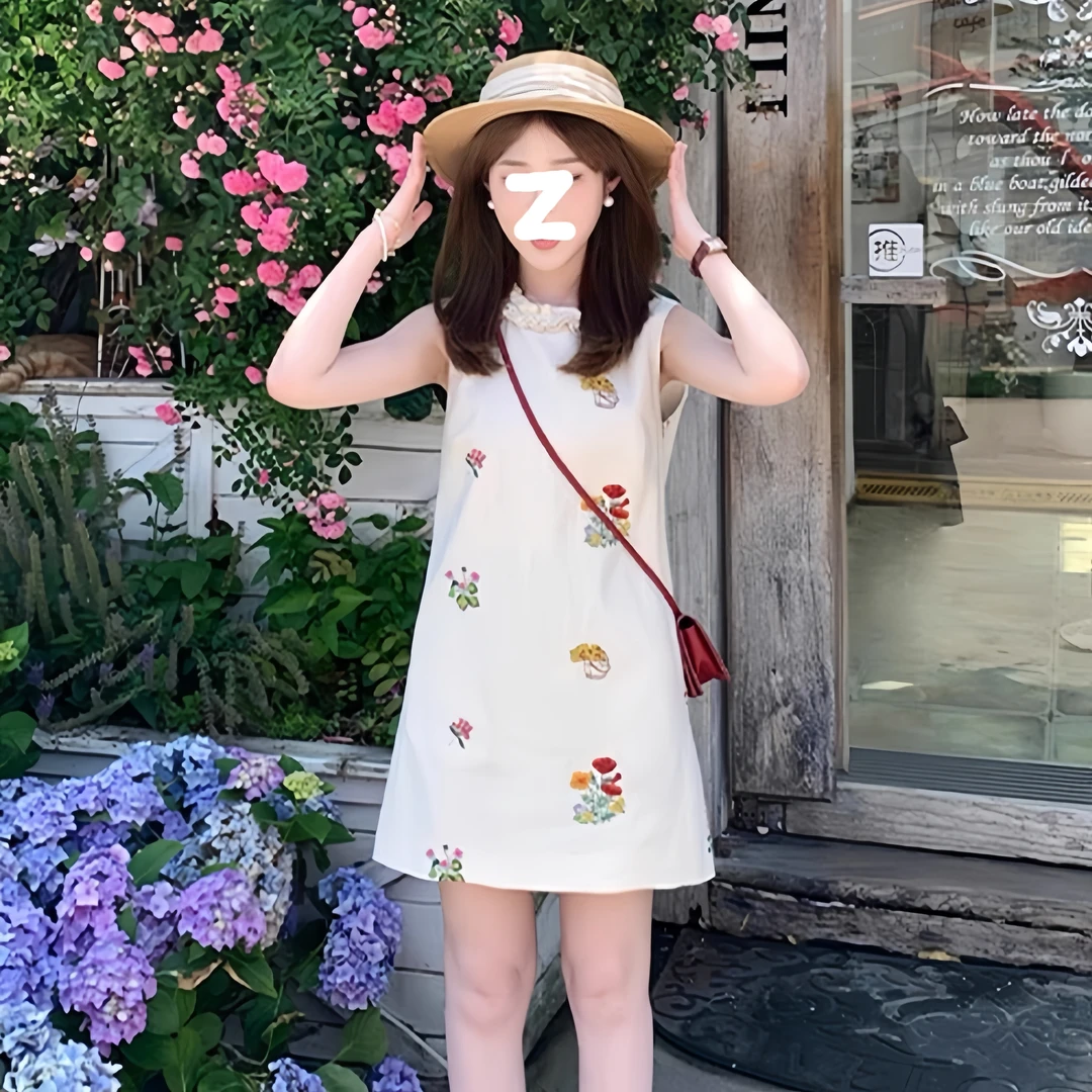 法式绝美小个子背心裙女2025夏季新款高级感精致刺绣别致漂亮短裙