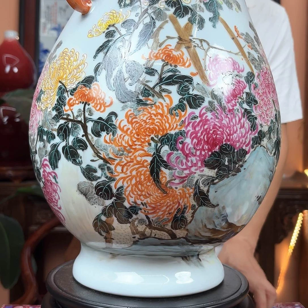 景德镇陶瓷手工手绘菊花