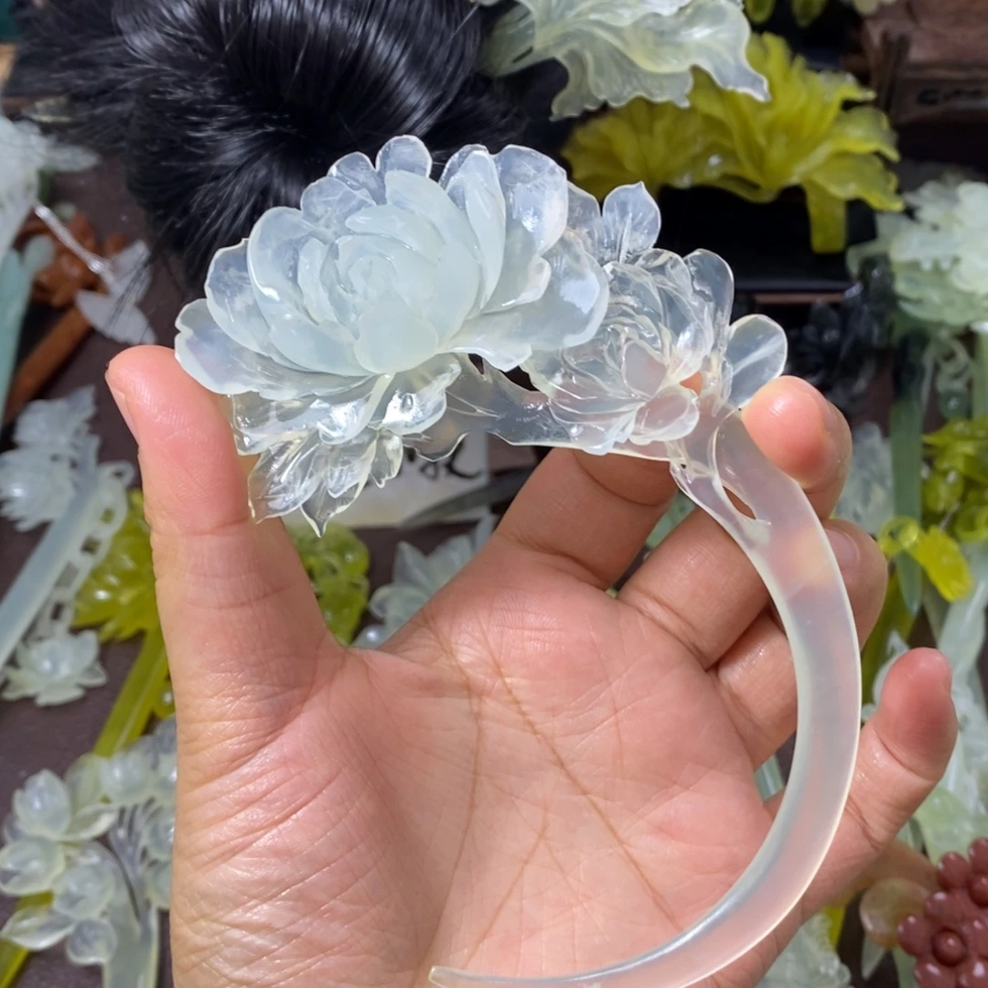 蛇纹石玉未镶嵌发饰