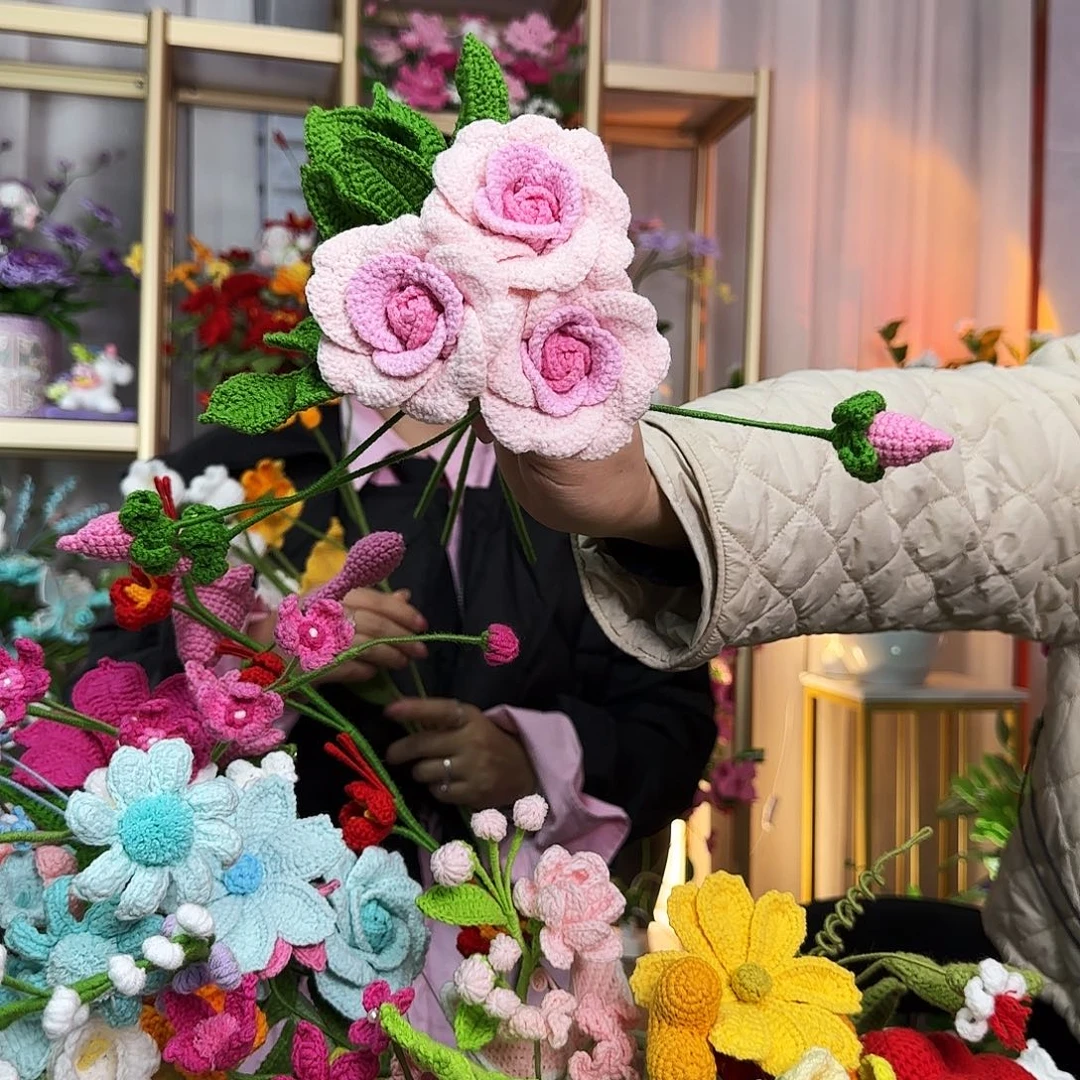 纯手工钩织钩织花束