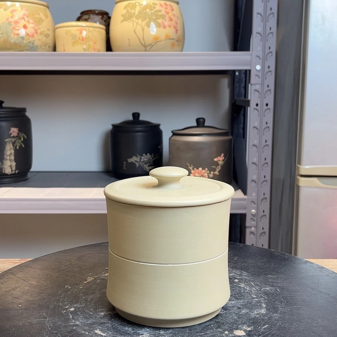 罐正品白泥哑光素斗茶罐
