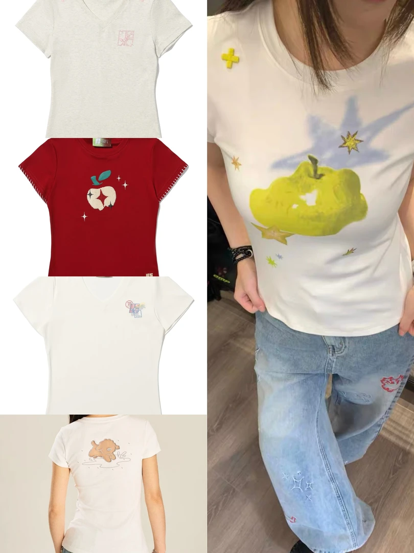 发芽JH夏日多巴胺T恤修身款