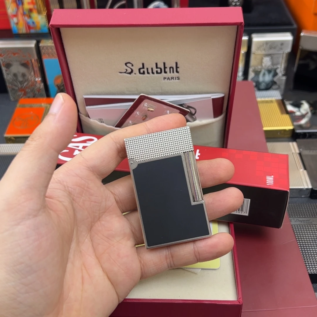 都柏特磨砂黑银朗声打火机