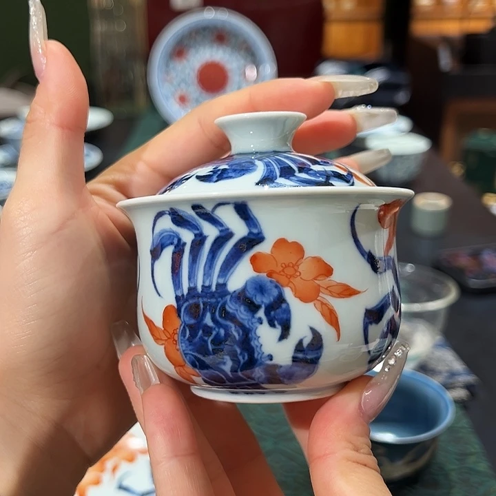 景土造物八方来财矾红螃蟹